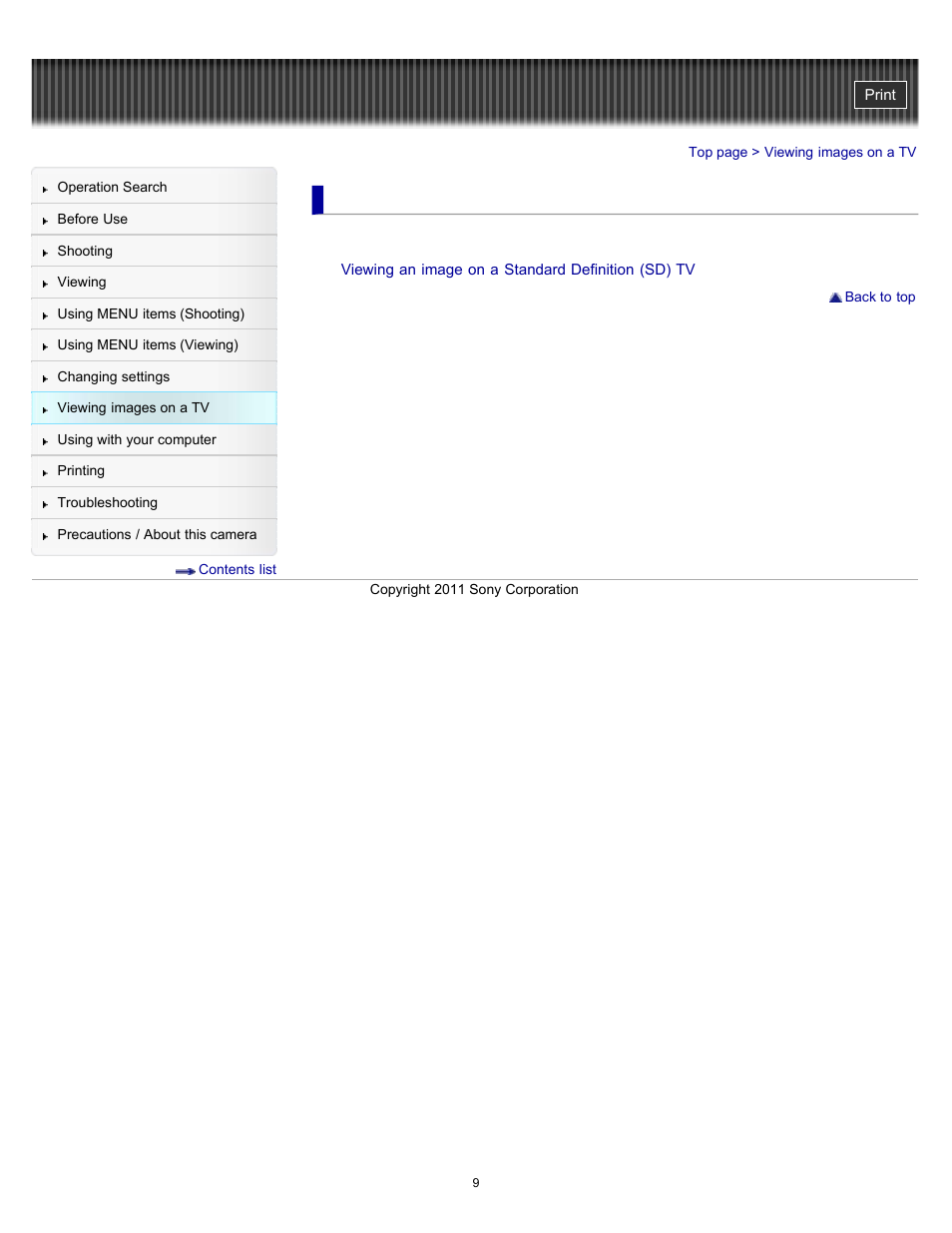 Viewing images on a tv | Sony DSC-W510 User Manual | Page 9 / 167