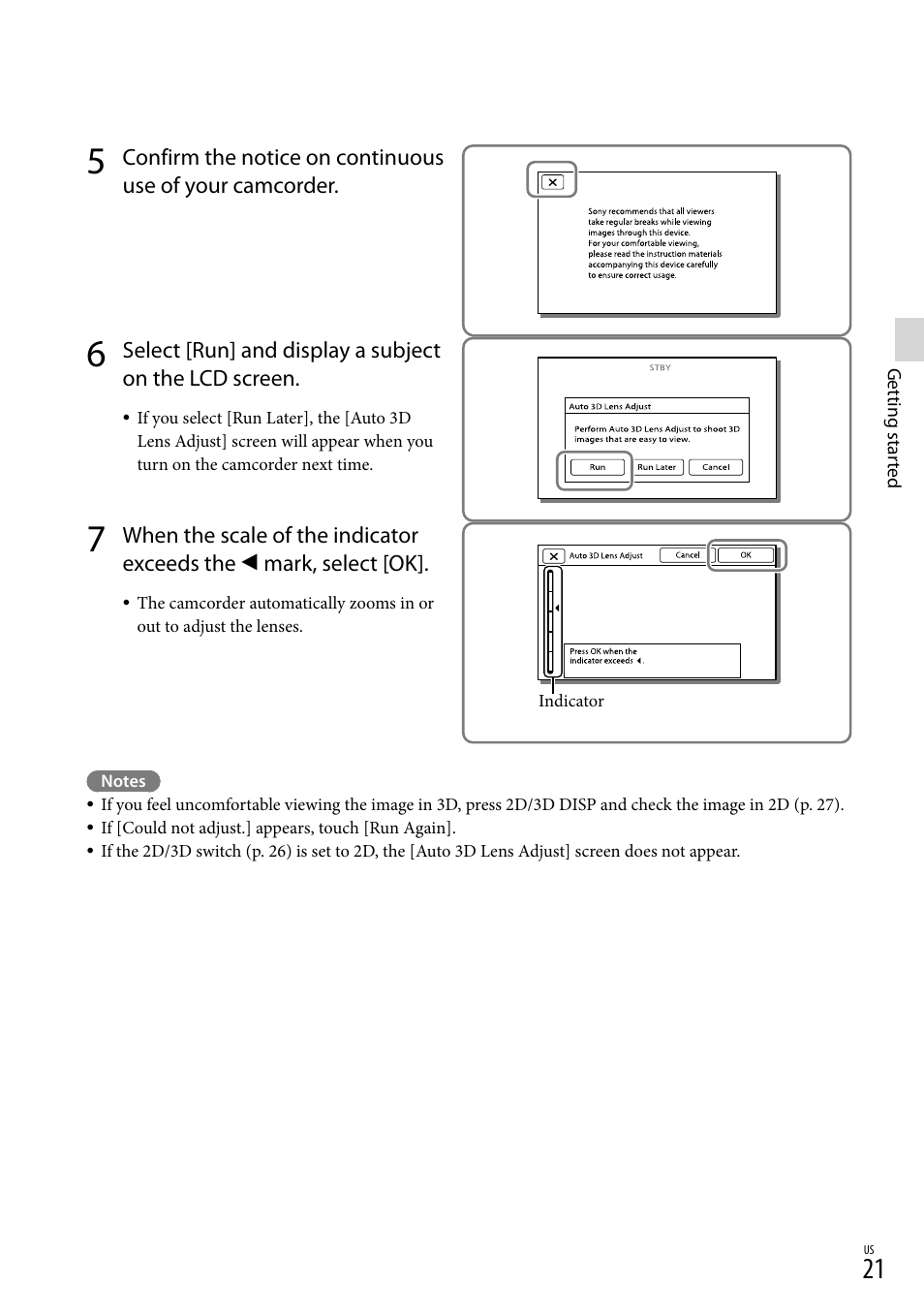 Sony HDR-TD30V User Manual | Page 21 / 84