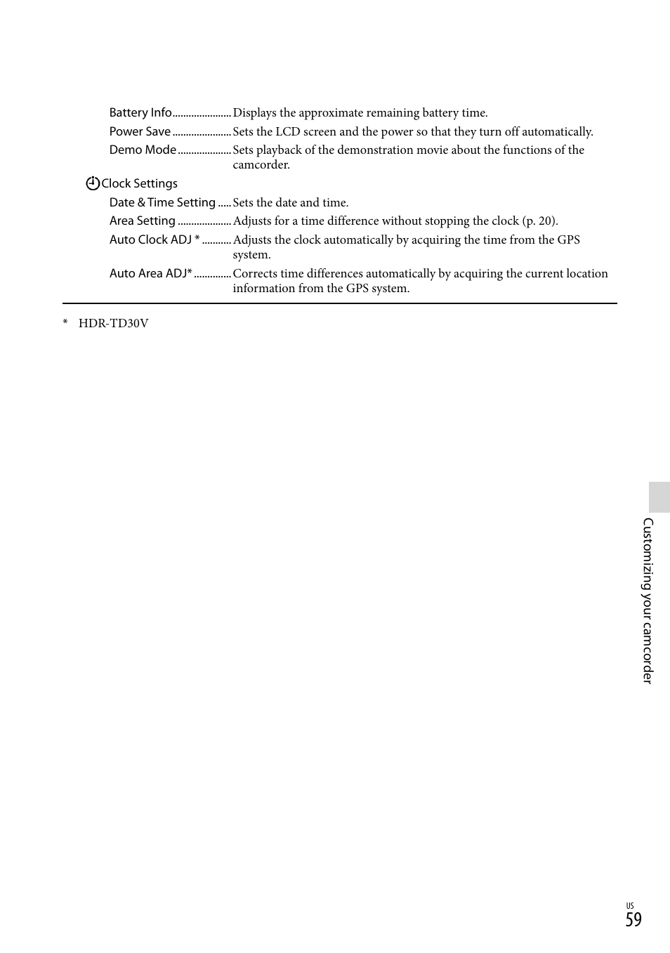Sony HDR-TD30V User Manual | Page 59 / 84