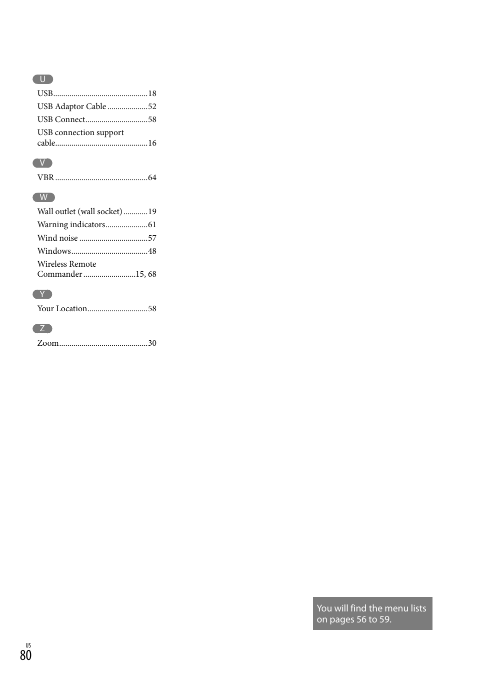 Sony HDR-TD30V User Manual | Page 80 / 84