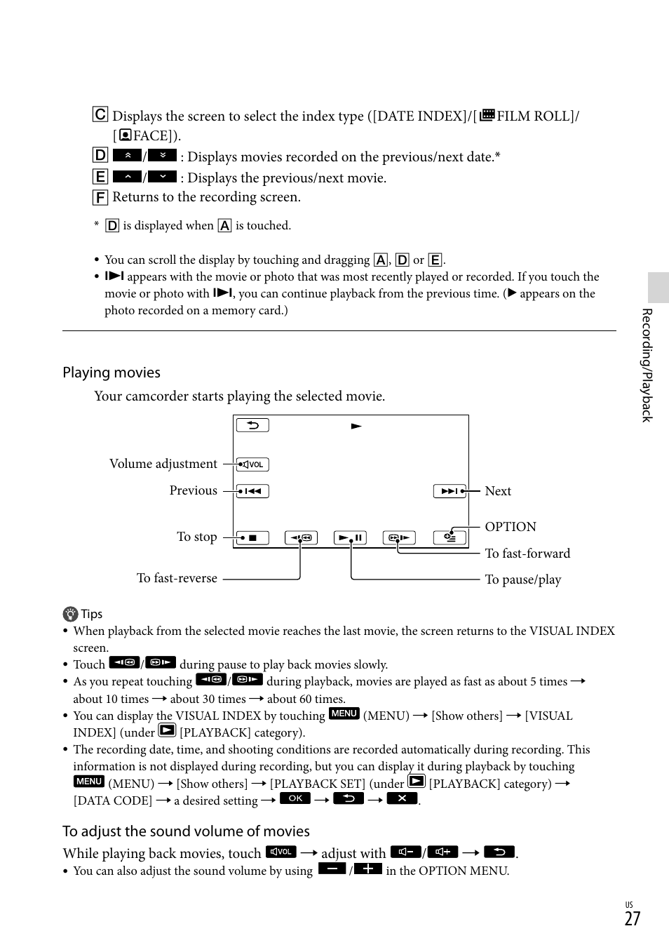 Sony DCR-SX45 User Manual | Page 27 / 131