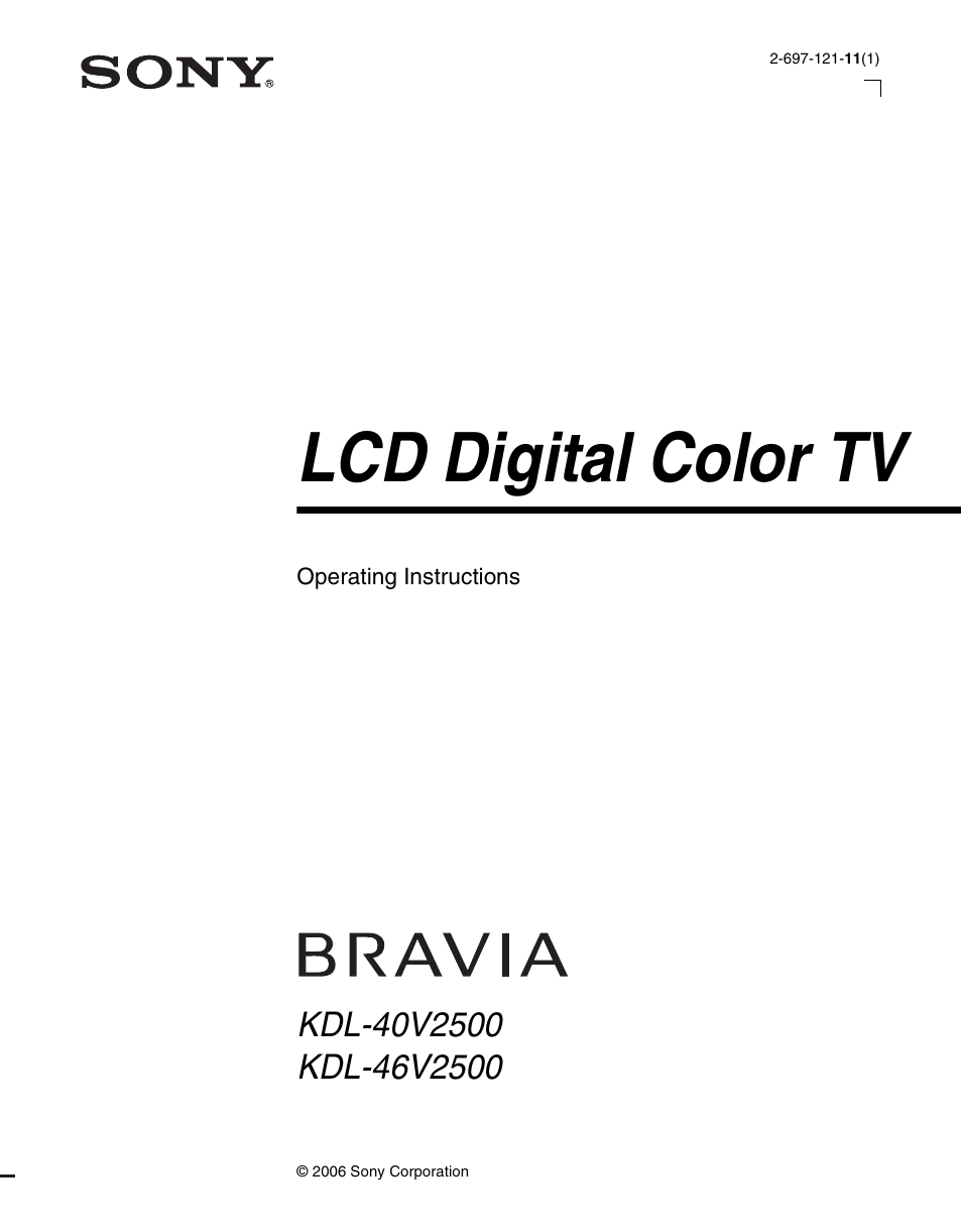 Sony KDL-46V2500 User Manual | 48 pages