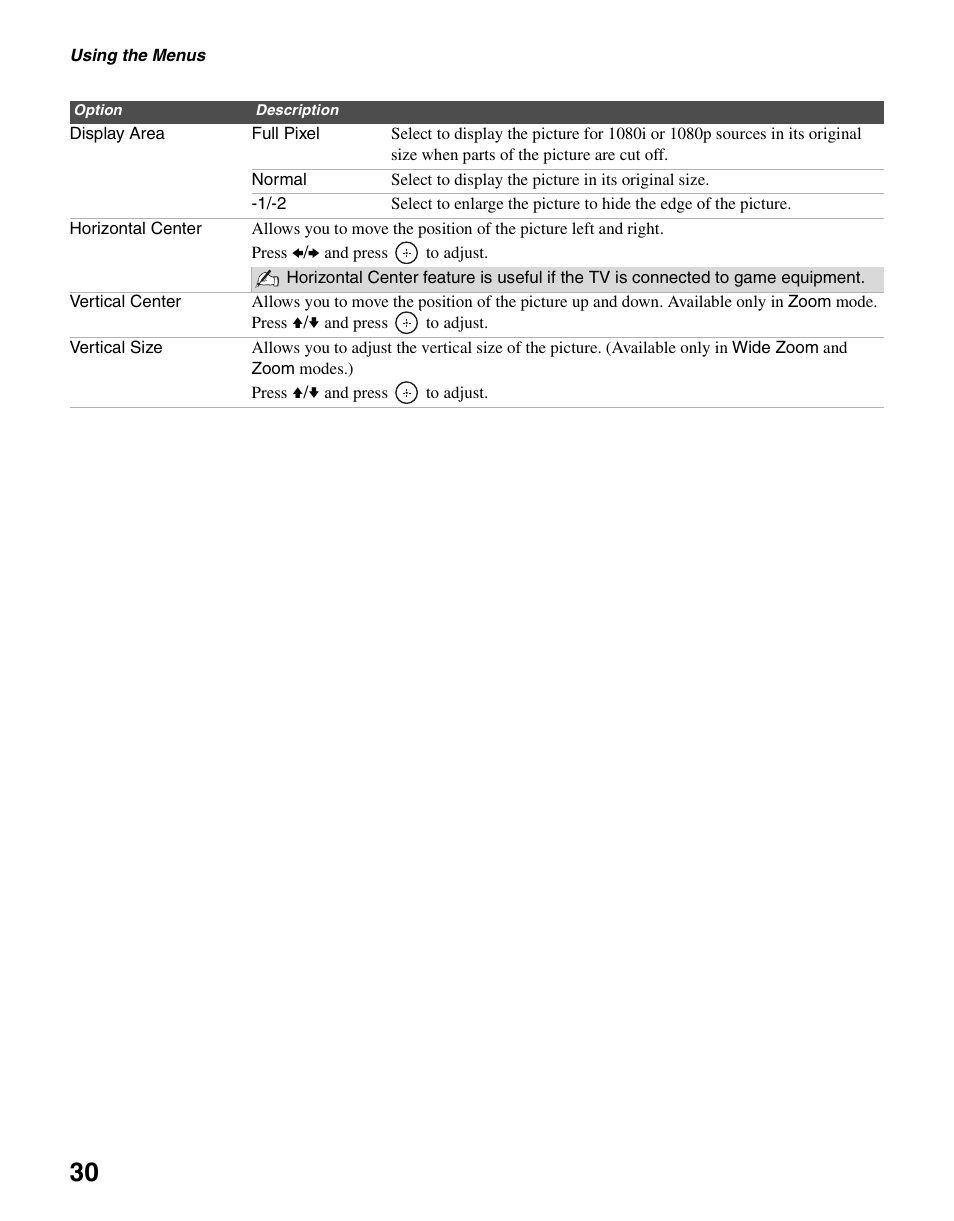 Sony KDL-46V2500 User Manual | Page 30 / 48