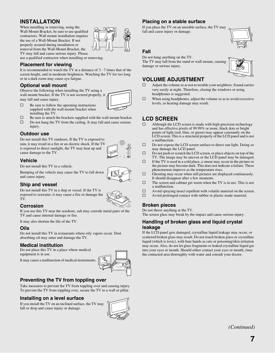 Sony KDL-46V2500 User Manual | Page 7 / 48