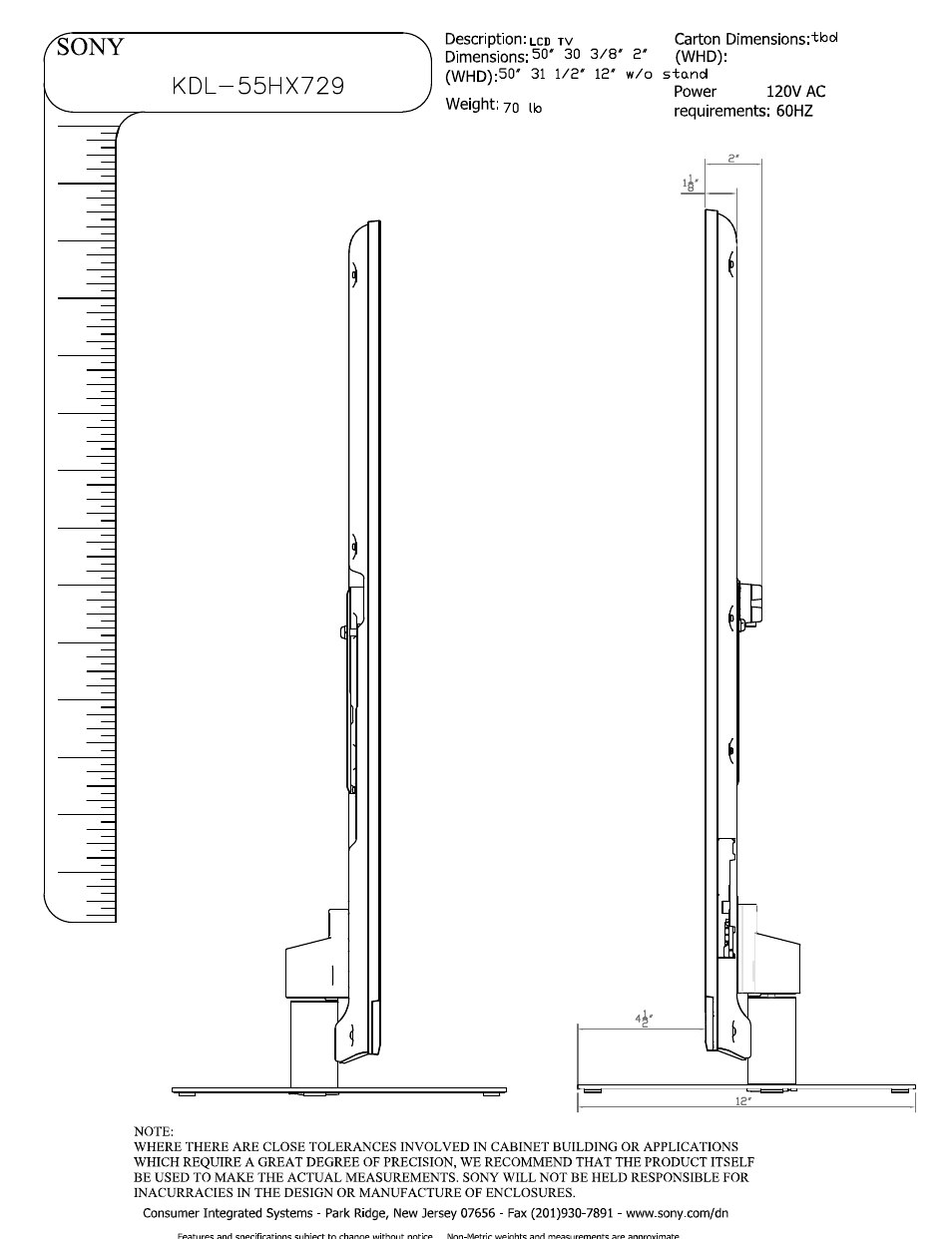 Sony KDL-55HX729 User Manual | Page 3 / 5