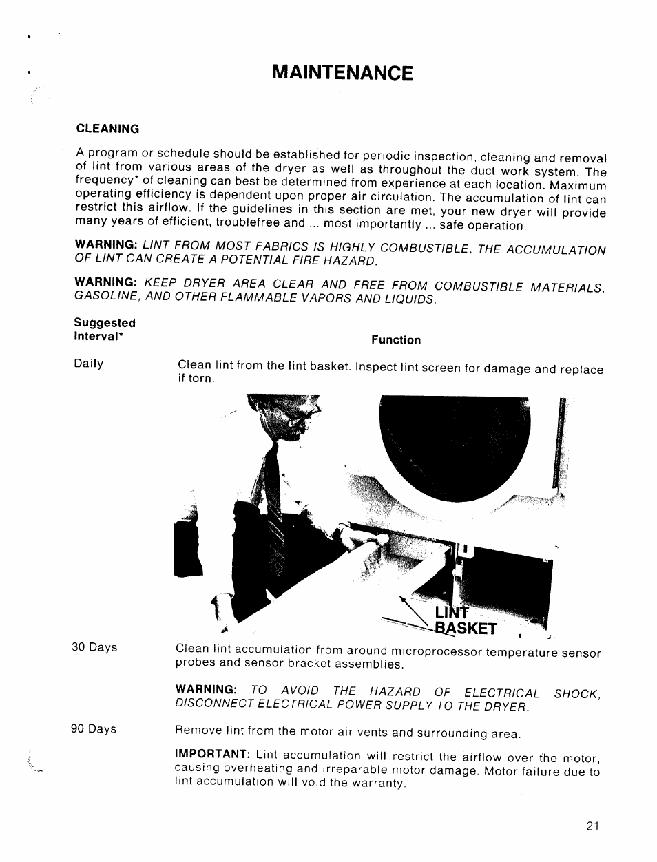 Maintenance | American Dryer Corp. 30 lb. Stacked Models User Manual | Page 23 / 26