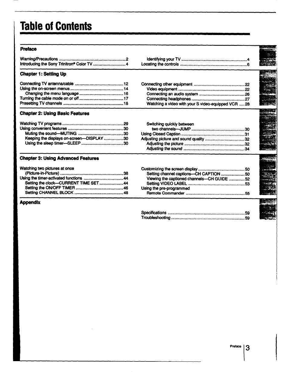 Sony KV-27V55 User Manual | Page 3 / 60