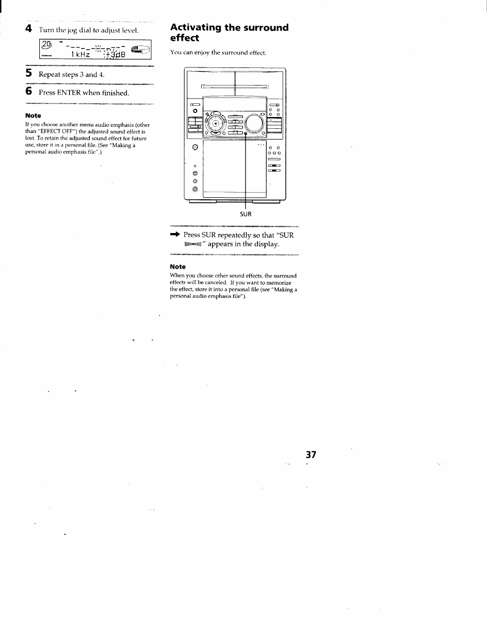 Note | Sony MHC-F100 User Manual | Page 37 / 50