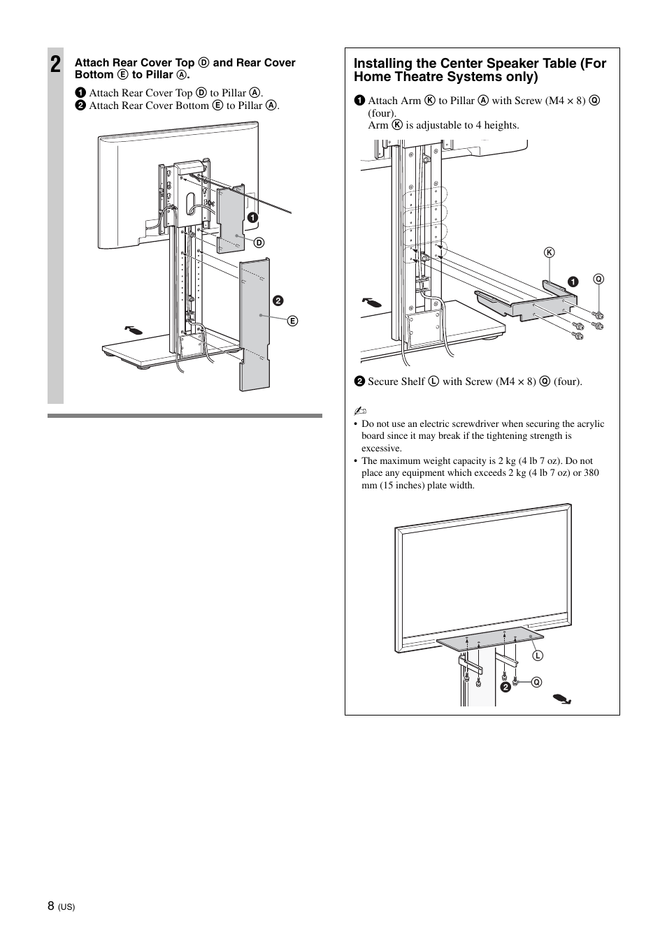 Sony SU-FL71M User Manual | Page 8 / 28