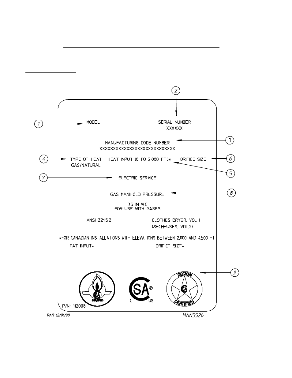 Data label/location information | American Dryer Corp. ML-96D User Manual | Page 40 / 43