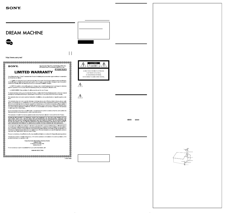 Sony ICF-C763 User Manual | 2 pages