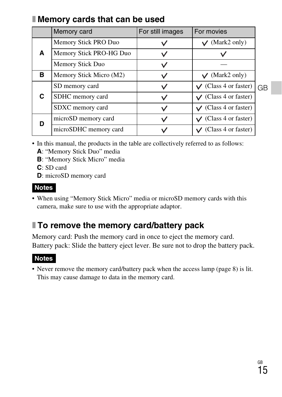 Sony DSC-RX100 User Manual | Page 15 / 68