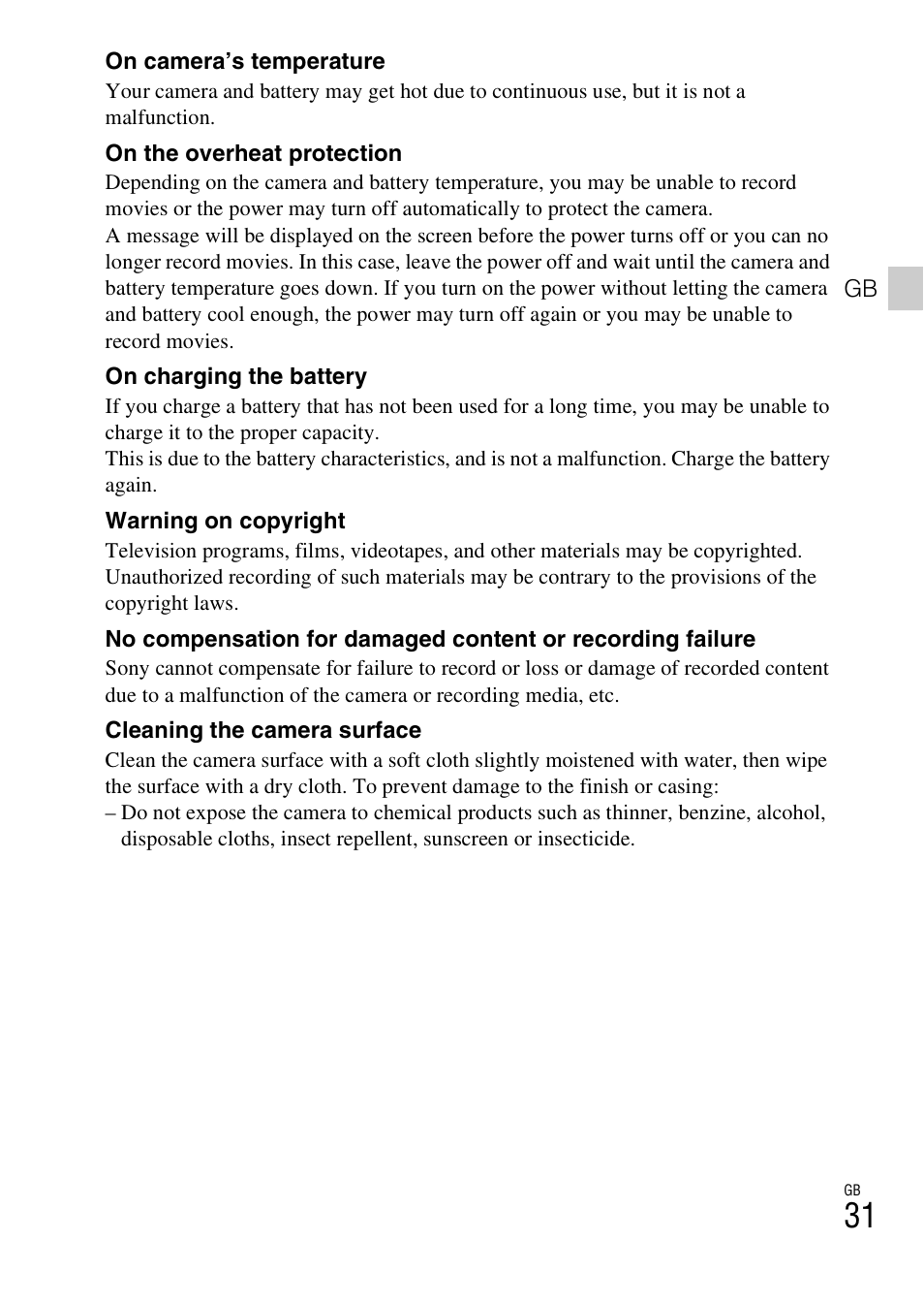 Sony DSC-RX100 User Manual | Page 31 / 68