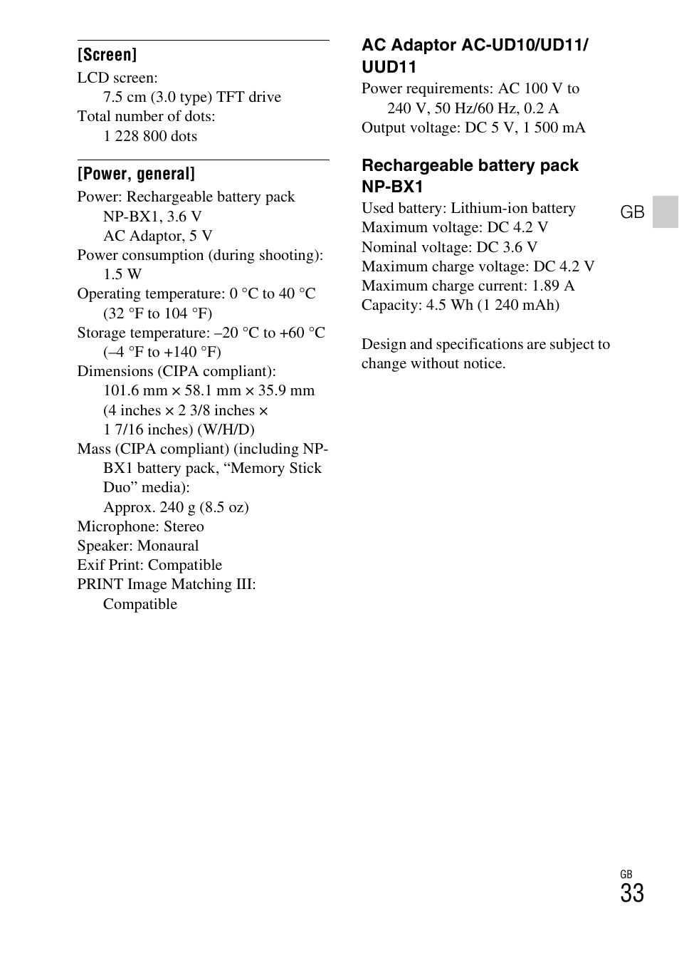 Sony DSC-RX100 User Manual | Page 33 / 68
