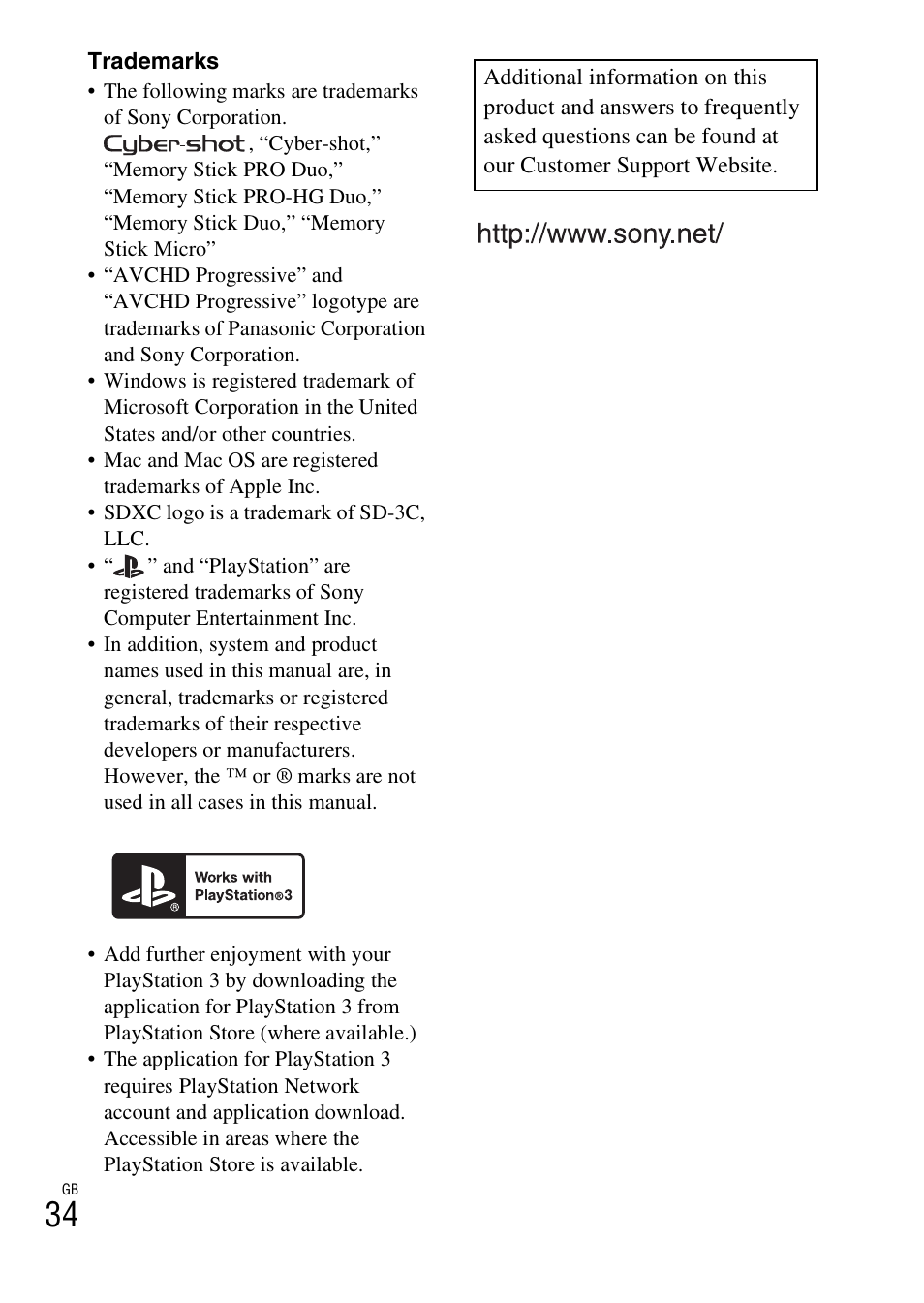 Sony DSC-RX100 User Manual | Page 34 / 68