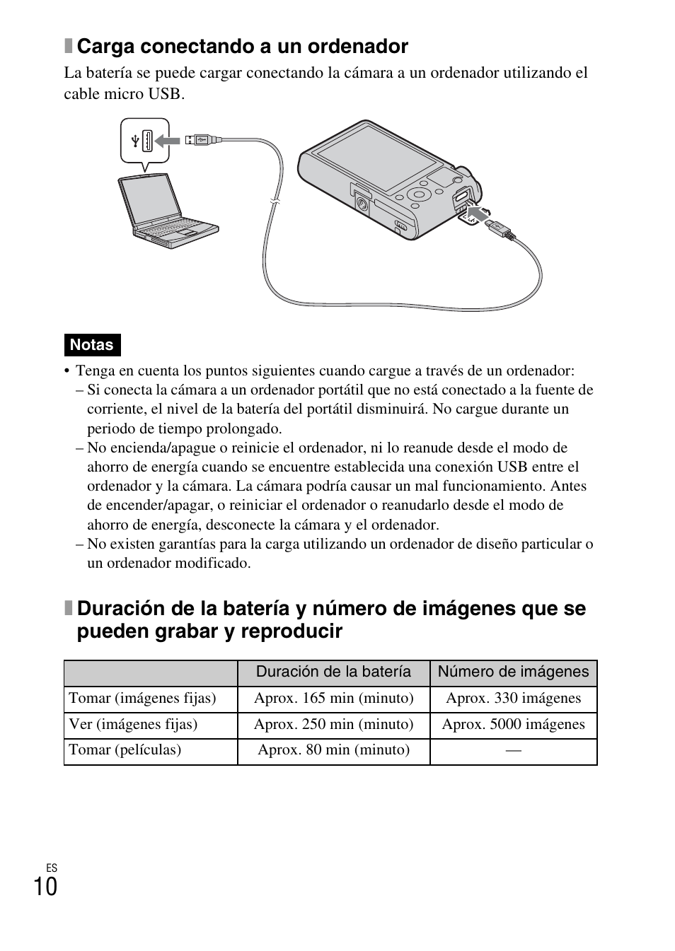 Xcarga conectando a un ordenador | Sony DSC-RX100 User Manual | Page 44 / 68