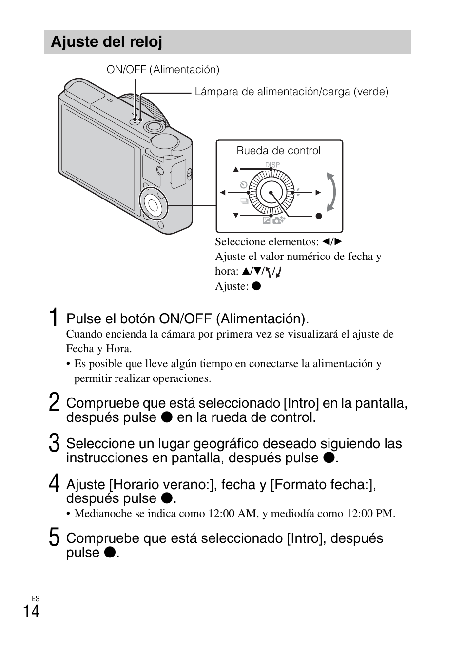 Ajuste del reloj | Sony DSC-RX100 User Manual | Page 48 / 68