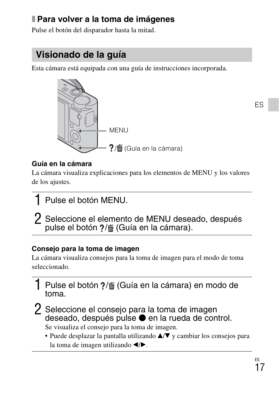 Visionado de la guía | Sony DSC-RX100 User Manual | Page 51 / 68