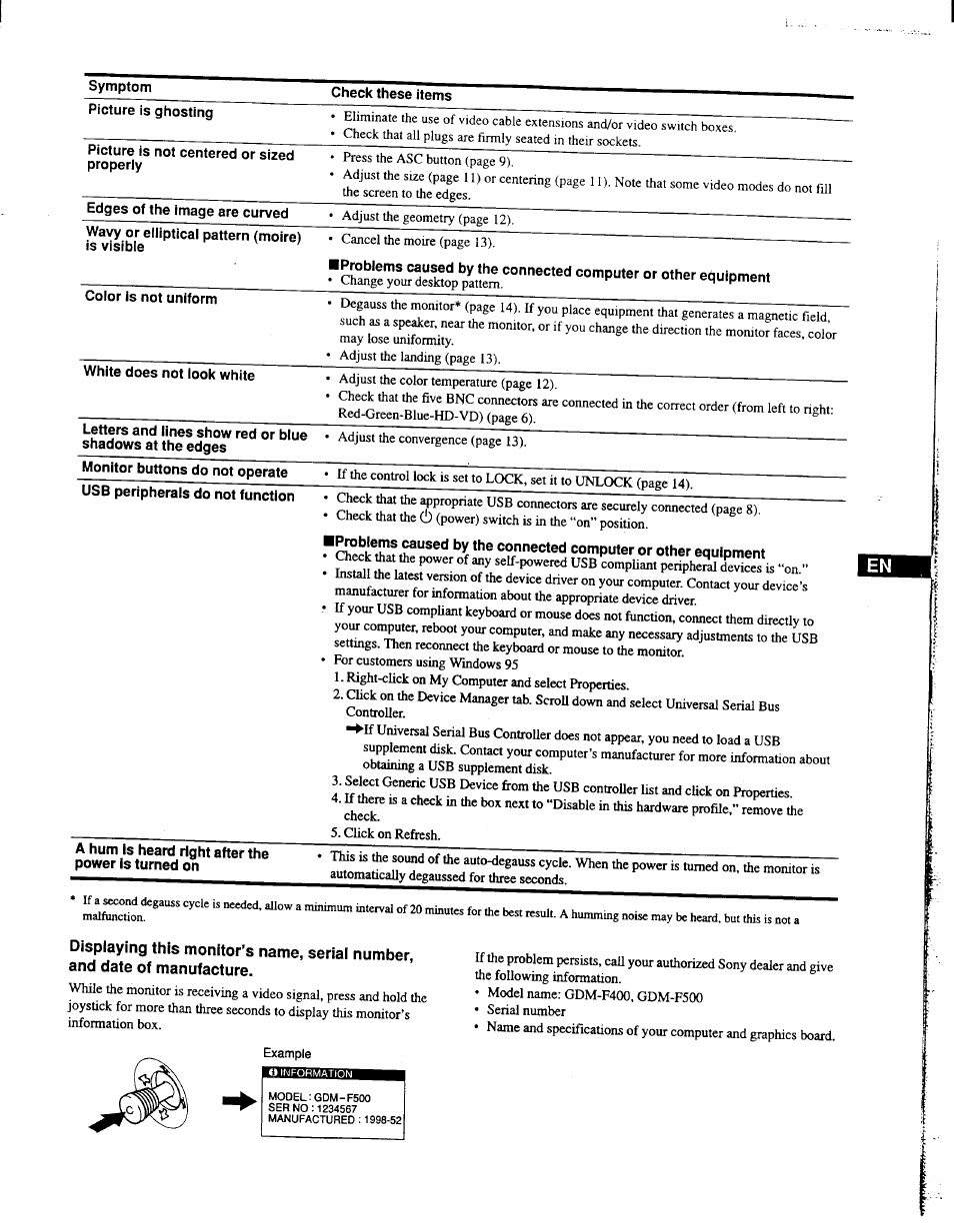 Sony GDM-F400 User Manual | Page 17 / 20