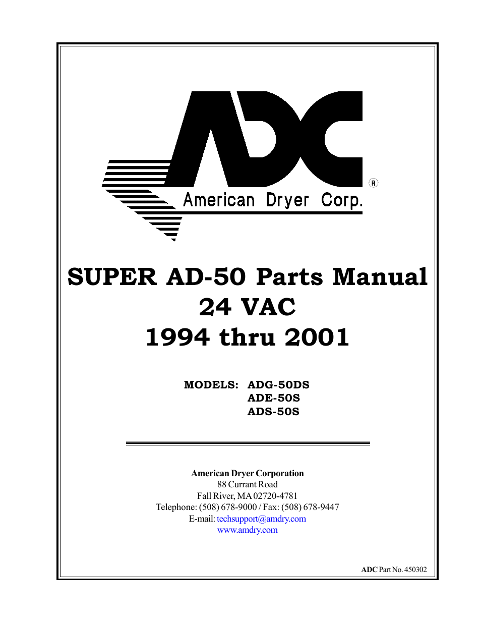 American Dryer Corp. ADG-50DS User Manual | 54 pages
