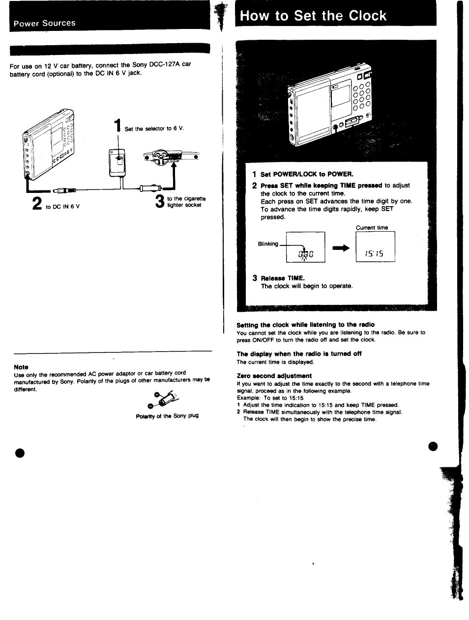 How to set the clock | Sony ICF-SW7600 User Manual | Page 7 / 18