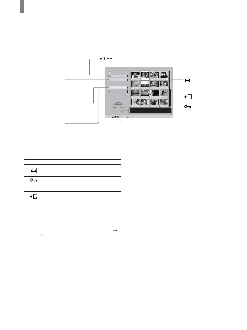 Marks indicated in the lower part of an image | Sony KLV-21SG2 User Manual | Page 58 / 80