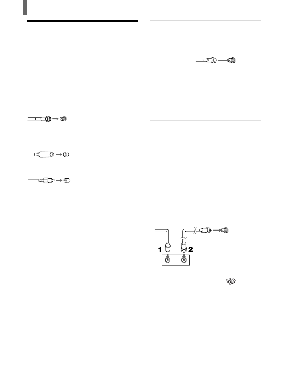 Connector types, Connecting directly to cable or an antenna, Cable box connections | Sony KLV-21SG2 User Manual | Page 8 / 80