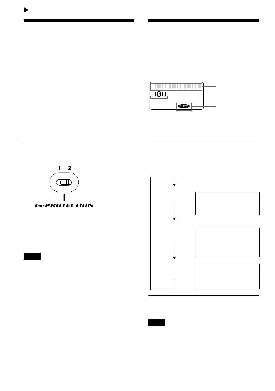 Available features, G-protection function, Displaying cd text information | Sony D-CS901 User Manual | Page 16 / 32