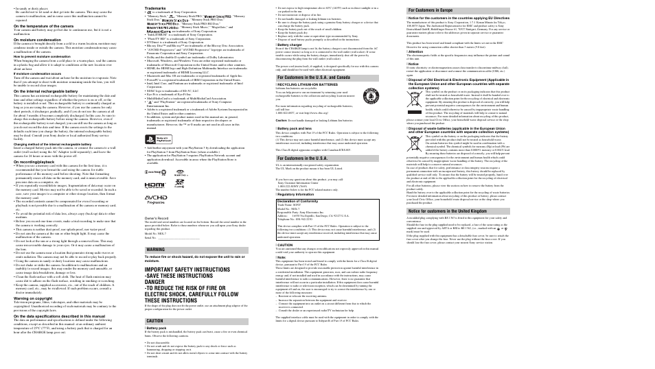 Sony NEX-7K User Manual | Page 2 / 2