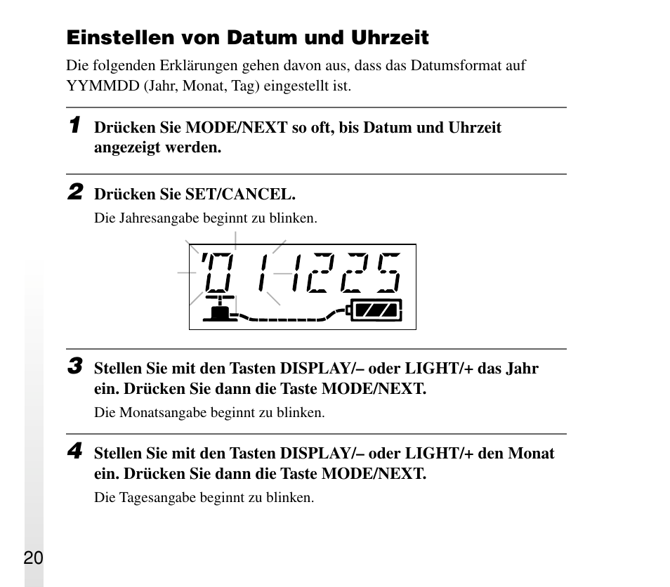 Einstellen von datum und uhrzeit | Sony ERA-301P2 User Manual | Page 84 / 94