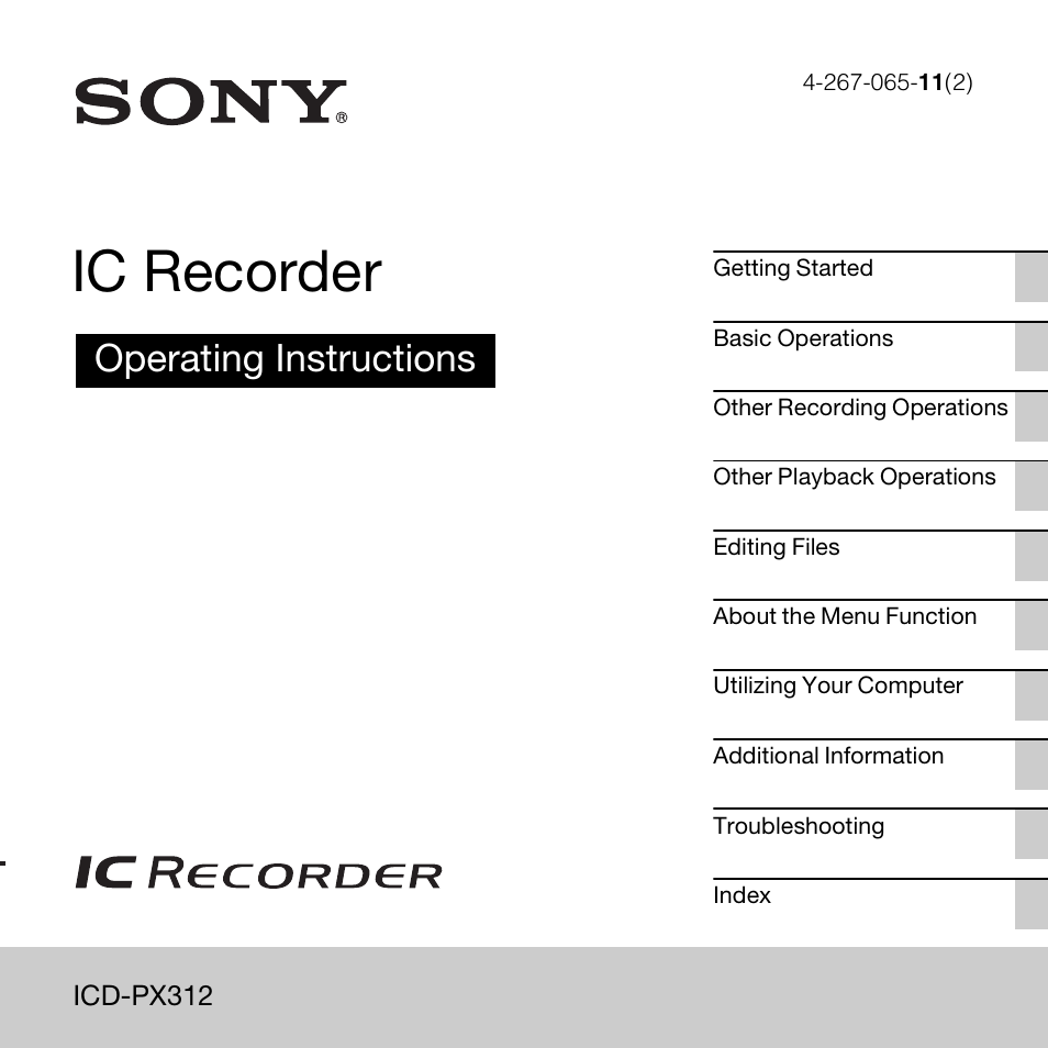 Sony ICD-PX312D User Manual | 132 pages