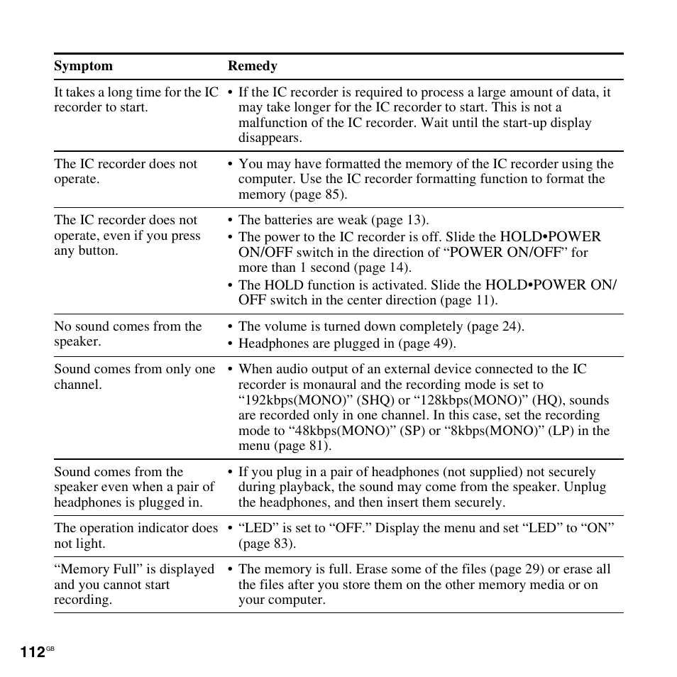 Sony ICD-PX312D User Manual | Page 112 / 132