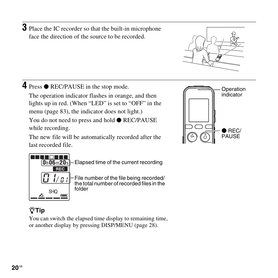 Sony ICD-PX312D User Manual | Page 20 / 132