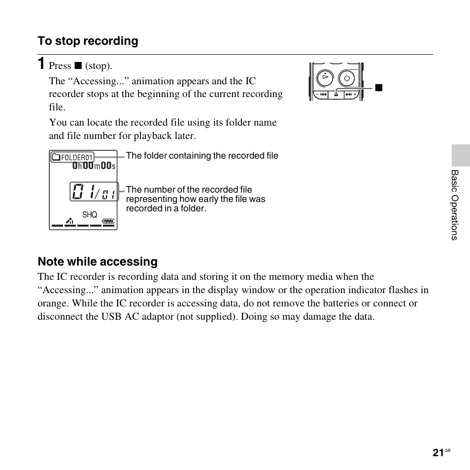 Sony ICD-PX312D User Manual | Page 21 / 132