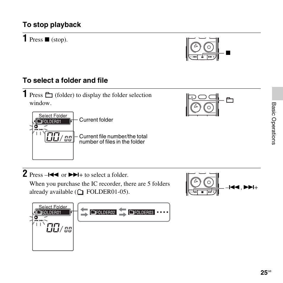 Sony ICD-PX312D User Manual | Page 25 / 132