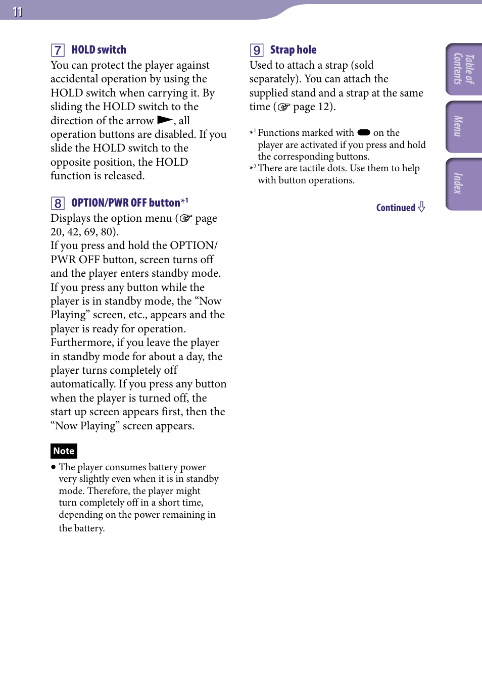Sony NWZ-A729BLK User Manual | Page 11 / 133
