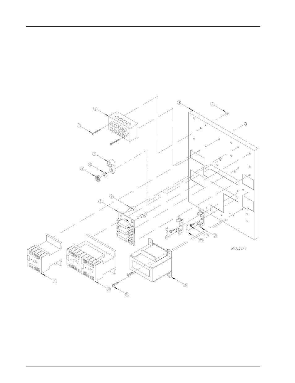 Reversing relay panel assembly | American Dryer Corp. ML-122 User Manual | Page 28 / 52