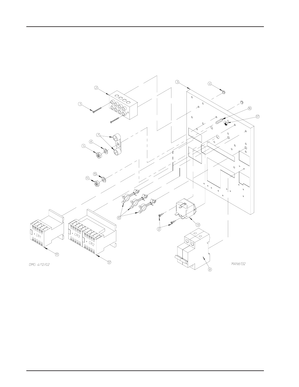 Reversing relay panel assembly | American Dryer Corp. ML-122 User Manual | Page 32 / 52
