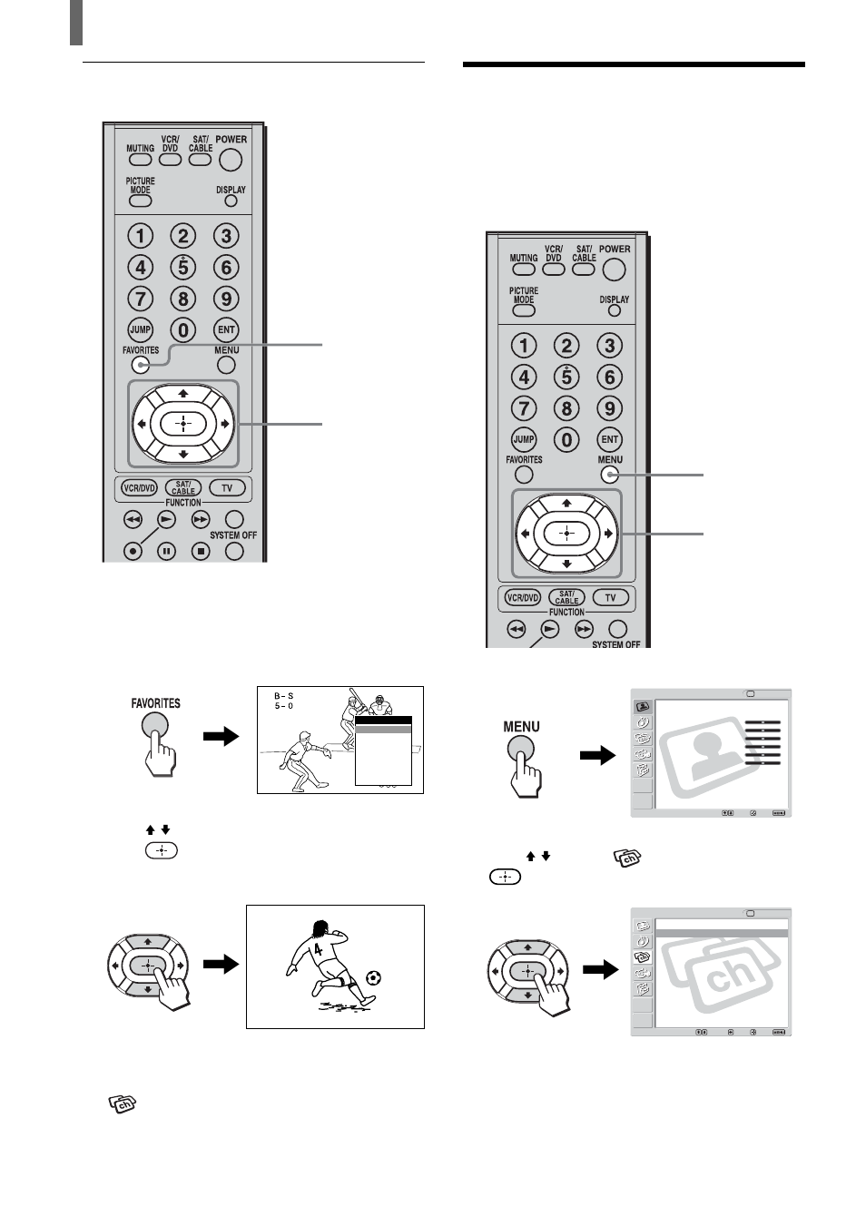 Watching favorite channels, Using the channel label feature, A b c | Sony KLV-21SR2 User Manual | Page 34 / 60