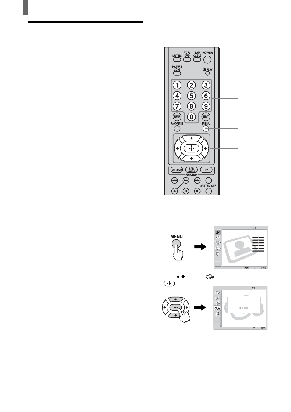Using the parental control feature, Activating the parental control feature, Press menu | Press v/v to select (parent), then press | Sony KLV-21SR2 User Manual | Page 42 / 60