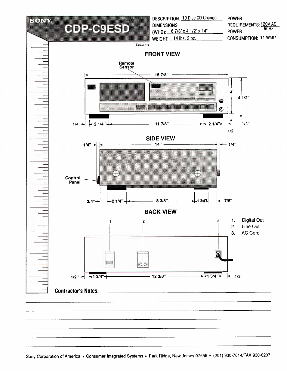 Sony CDP-C9ESD User Manual | 1 page
