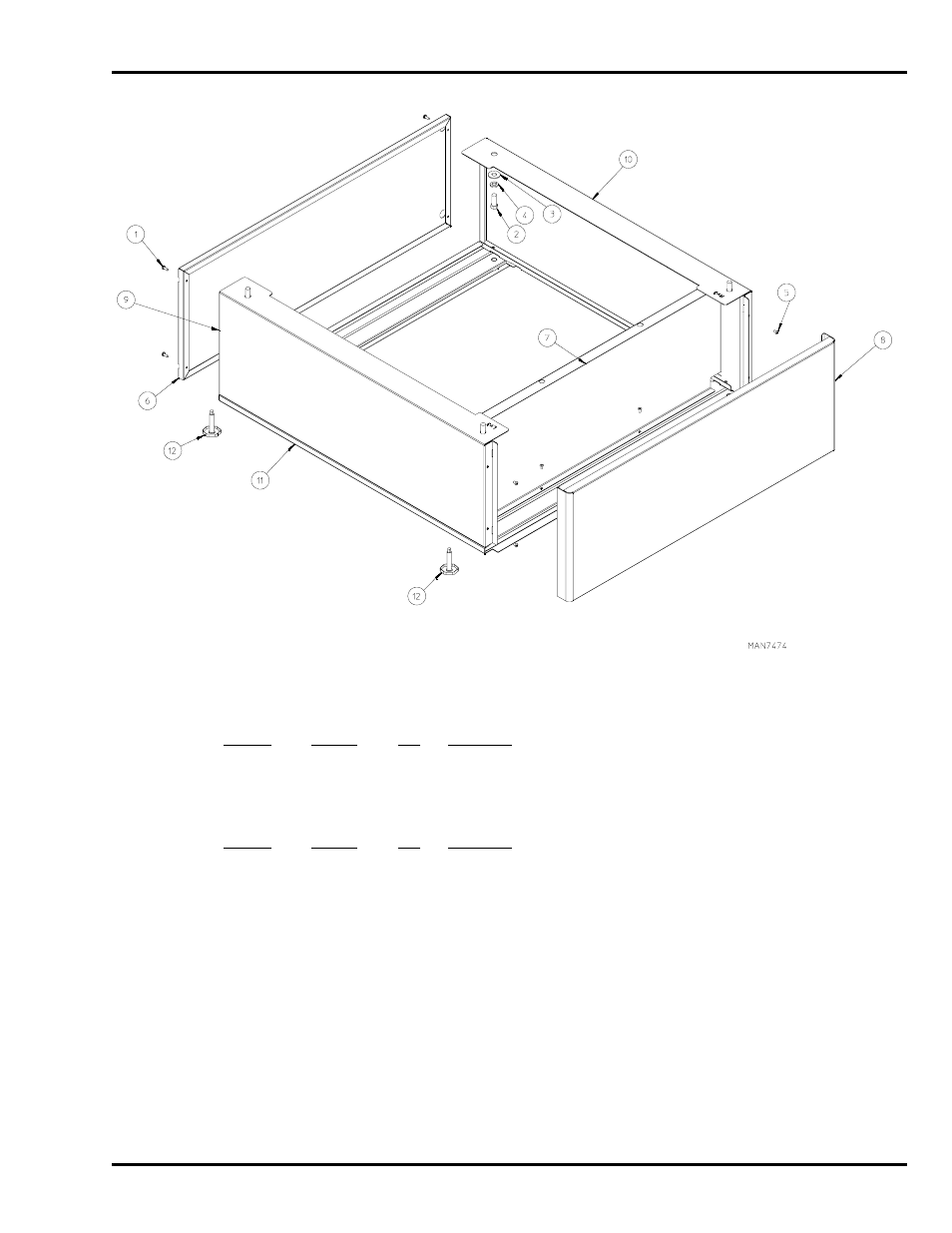 Pedestal assembly parts diagram / list | American Dryer Corp. SL31 User Manual | Page 11 / 12