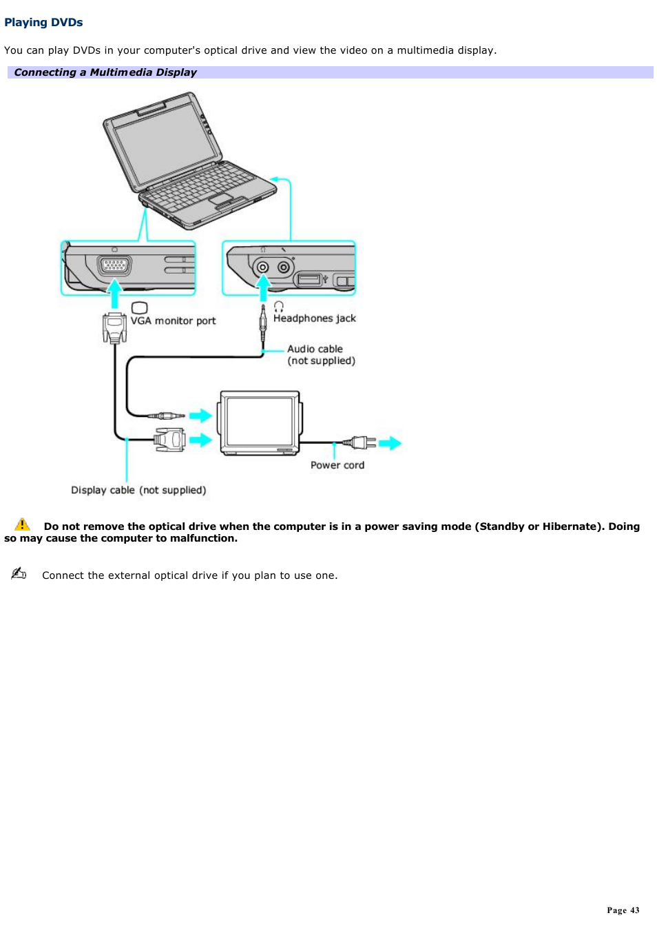 Playing dvds | Sony PCG-TR1AP User Manual | Page 43 / 196