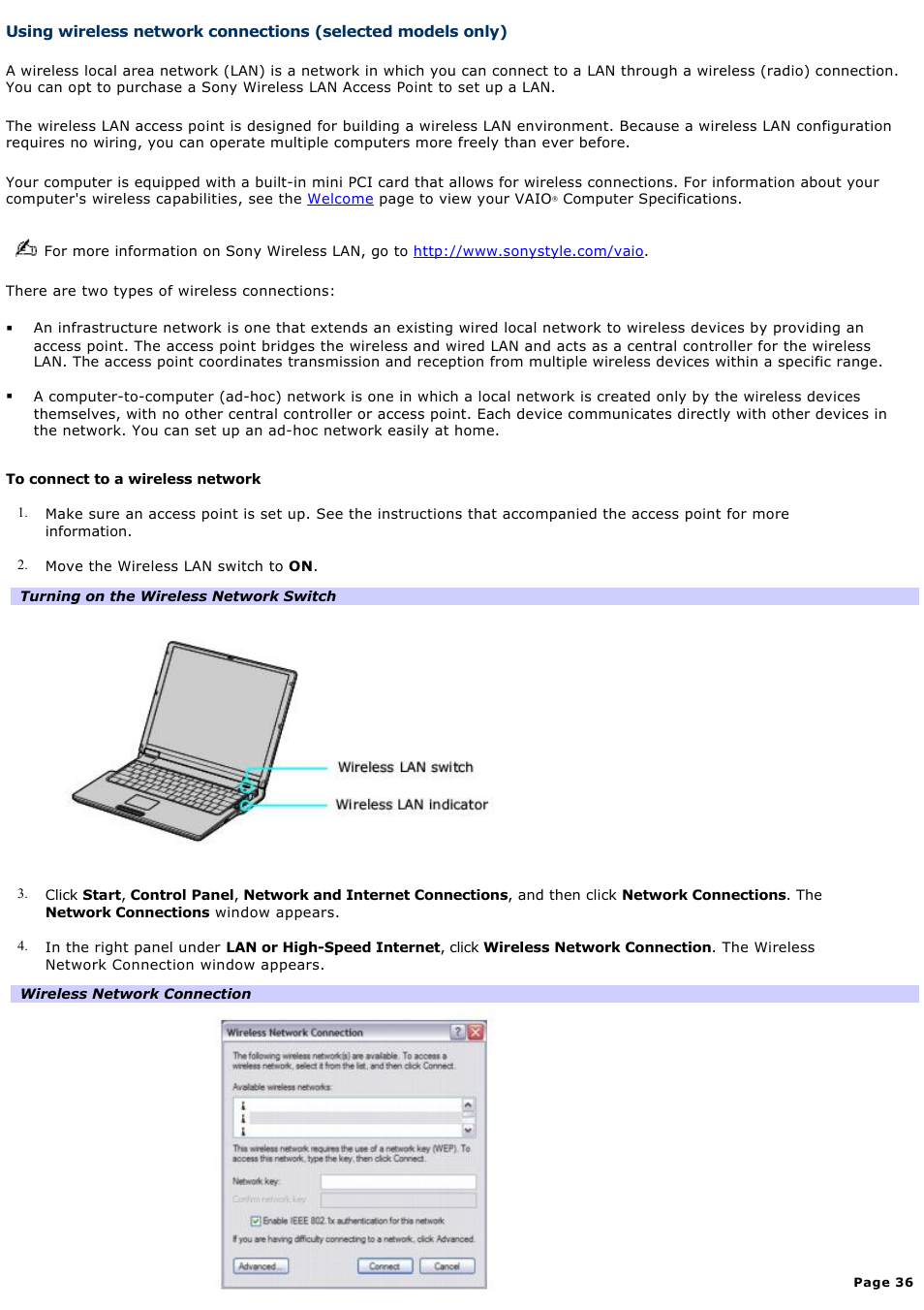 Sony PCG-Z1WAMP3 User Manual | Page 36 / 171