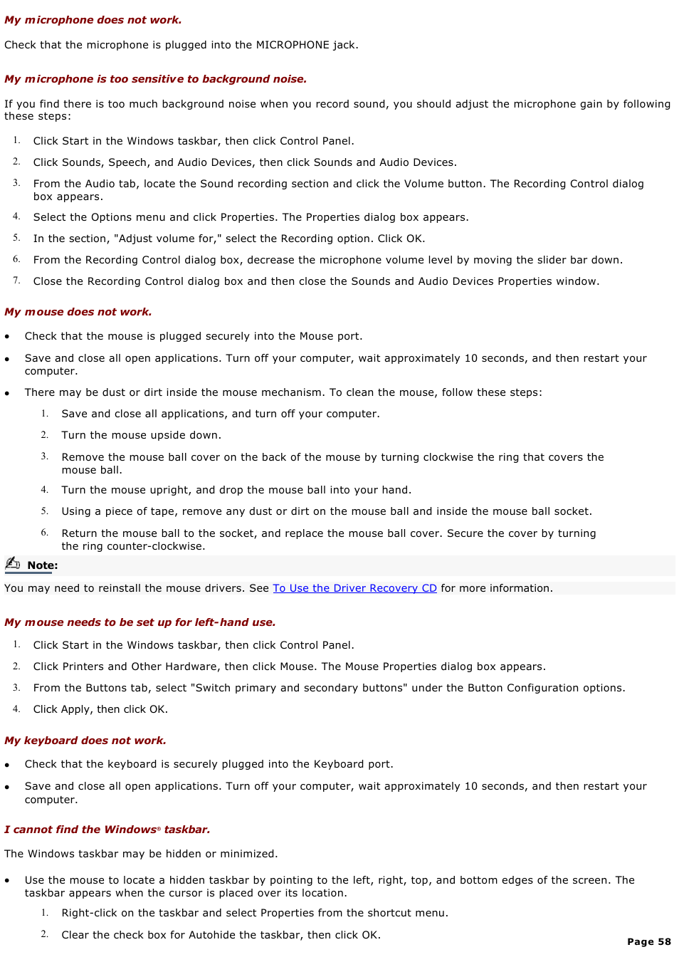 Sony PCV-RX690G User Manual | Page 58 / 84