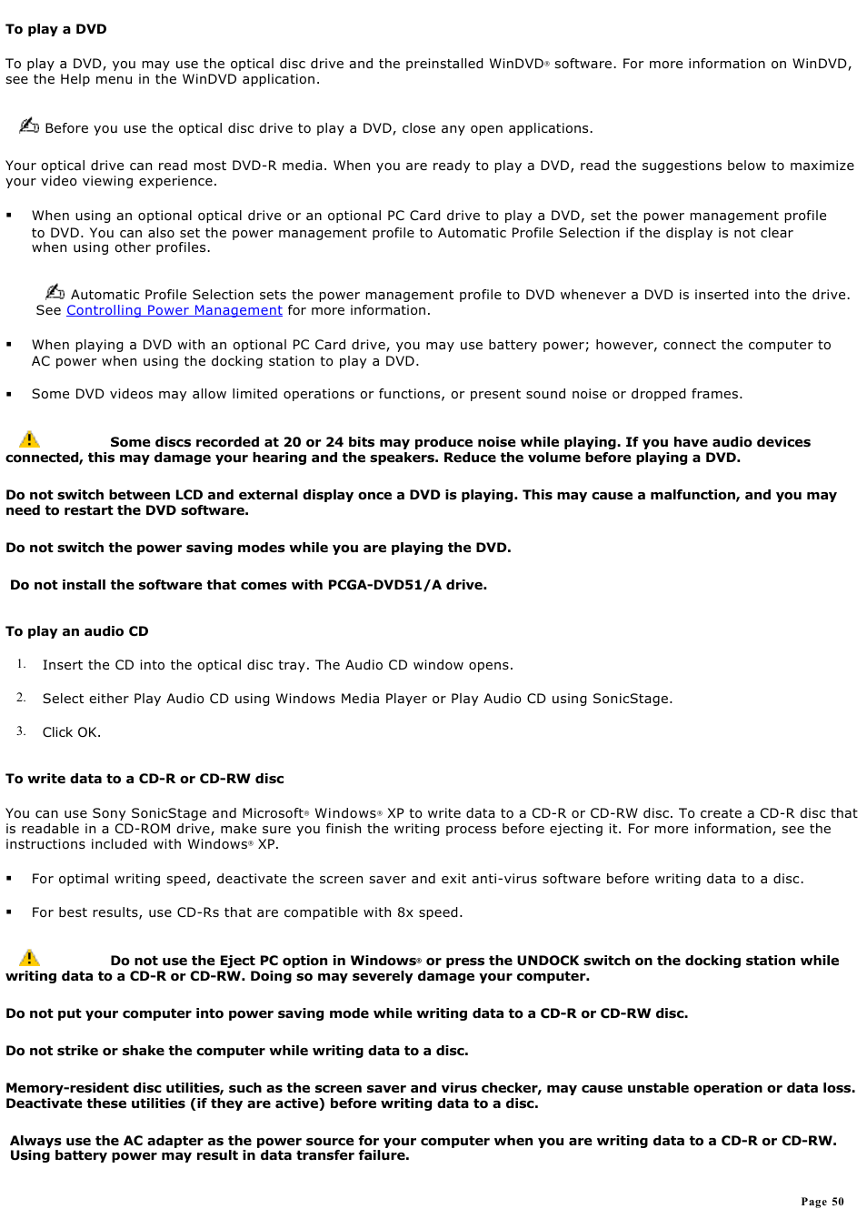 Sony PCG-R505ELP User Manual | Page 50 / 156
