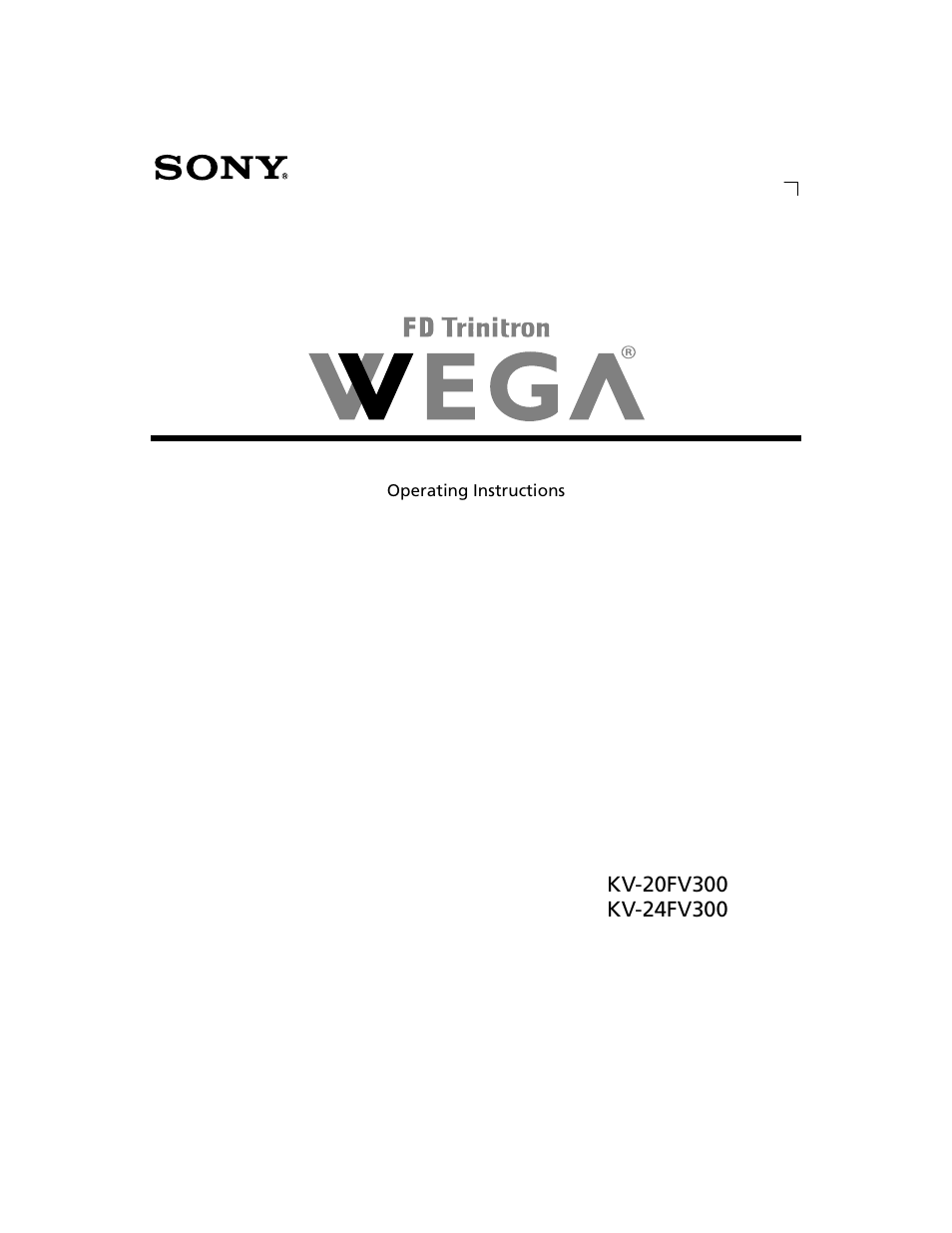 Sony WEGA  KV-20FV300 User Manual | 48 pages