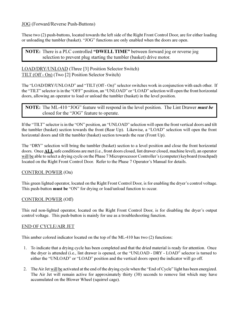 American Dryer Corp. ML-410 User Manual | Page 10 / 67