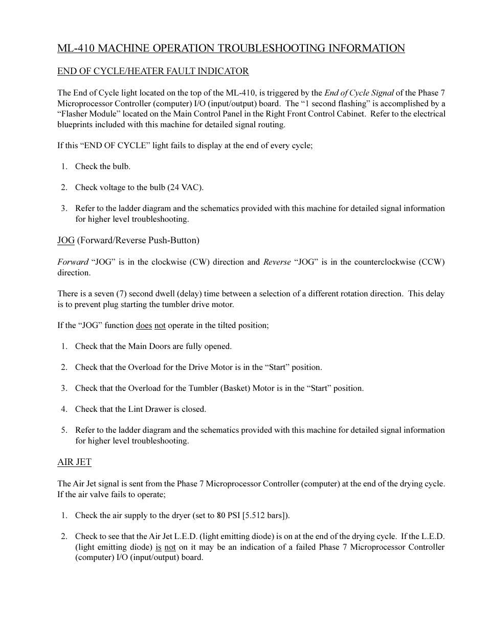 American Dryer Corp. ML-410 User Manual | Page 11 / 67