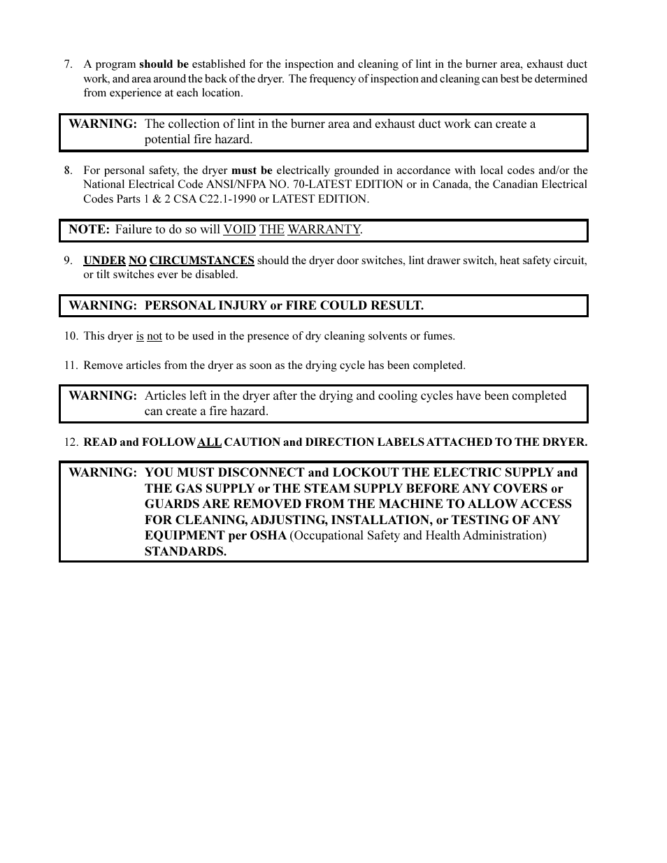 American Dryer Corp. ML-410 User Manual | Page 20 / 67